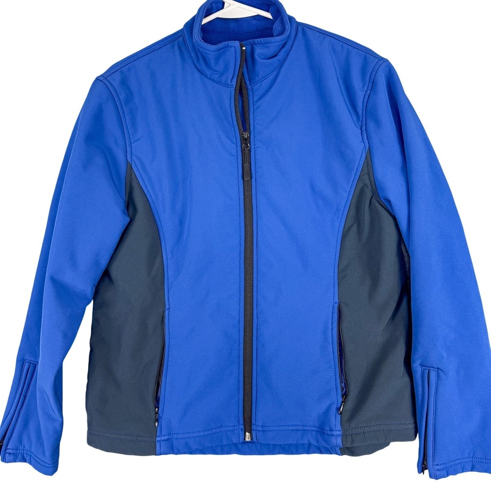 Walls Jacket Womens Medium Blue Softshell Fleece Lined Full Zip Outdoor Workwear